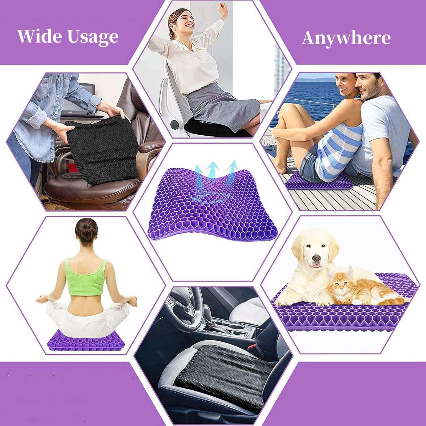 Silicone Gel Seat Cushion for Long Sitting🪑✨